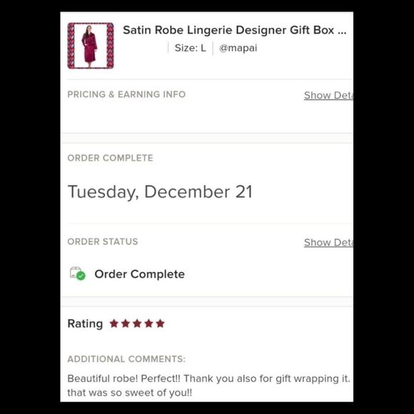 Satin Robe Lingerie Designer Gift Box Luxury Silky BEST SELLER Holiday Gift NEW - Picture 12 of 13